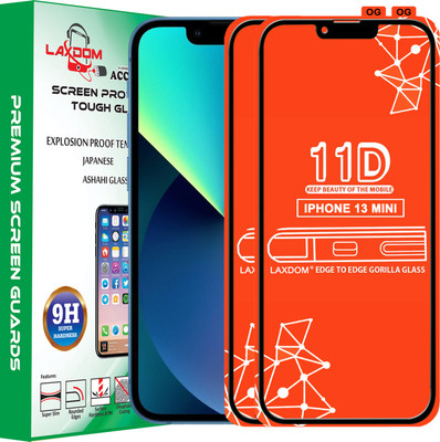 Laxdom Edge To Edge Tempered Glass for APPLE IPHONE 13 MINI(Pack of 2)