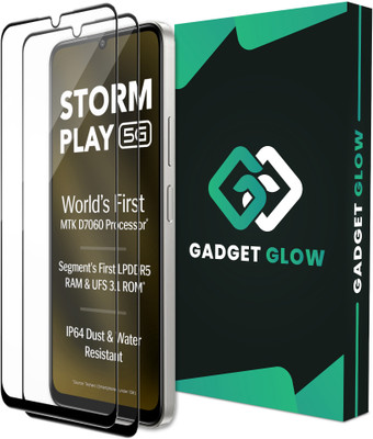 Gadget Glow Edge To Edge Tempered Glass for Lava Storm Play 5G, Lava Storm Play(Pack of 2)