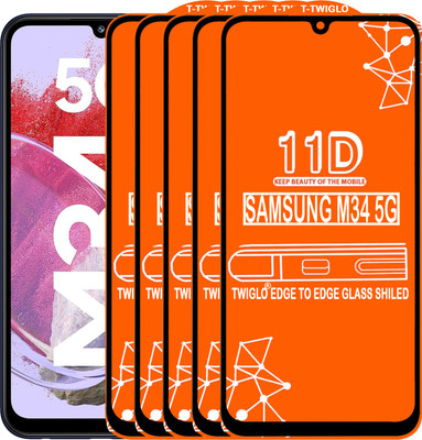 TWIGLO Edge To Edge Tempered Glass for SAMSUNG M34 5G(Pack of 5)