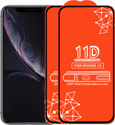 Qyist Edge To Edge Tempered Glass for Iphone 15(Pack of 2)
