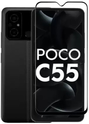 O2MG Edge To Edge Tempered Glass for POCO C55(Pack of 1)