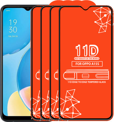 Roxel Edge To Edge Tempered Glass for Oppo A15S(Pack of 4)