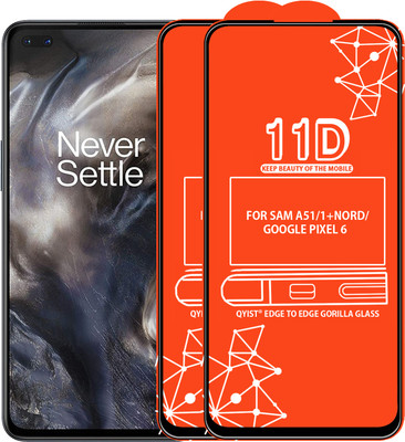 Qyist Edge To Edge Tempered Glass for FOR SAM A51, ONEPLUS NORD, GOOGLE PIXEL 6(Pack of 2)