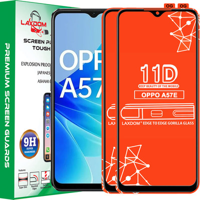 Laxdom Edge To Edge Tempered Glass for OPPO A57E(Pack of 2)