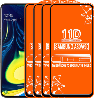 TWIGLO Edge To Edge Tempered Glass for SAMSUNG A90(Pack of 4)