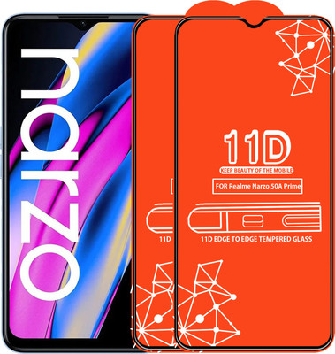 Qyist Edge To Edge Tempered Glass for Realme Narzo 50A Prime(Pack of 2)