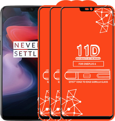 Qyist Edge To Edge Tempered Glass for OnePlus 6(Pack of 3)