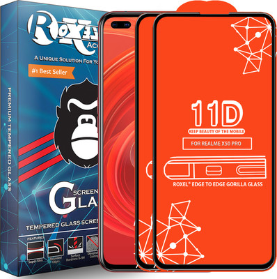 Roxel Edge To Edge Tempered Glass for Realme X50 Pro(Pack of 2)