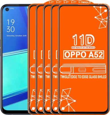 TWIGLO Edge To Edge Tempered Glass for OPPO A52(Pack of 5)