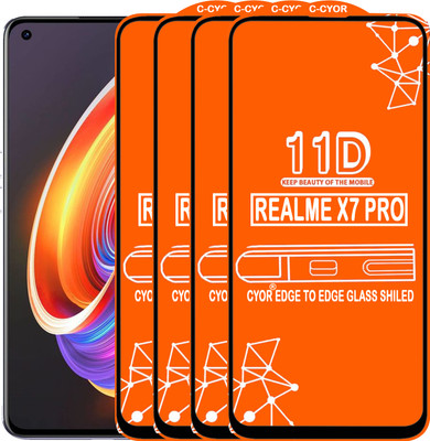 CYOR Edge To Edge Tempered Glass for REALME X7 PRO(Pack of 4)
