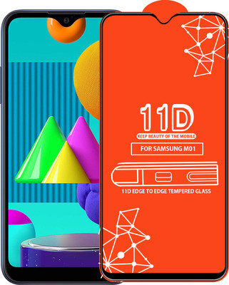 Roxel Edge To Edge Tempered Glass for Samsung Galaxy M01(Pack of 1)
