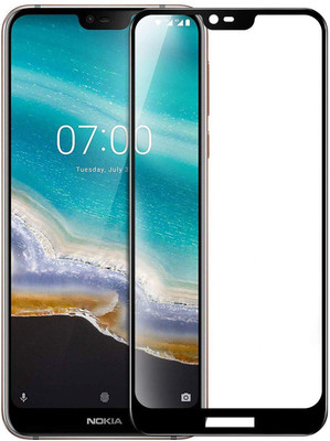 NaturalBuy Edge To Edge Tempered Glass for Nokia 7.1-Full Screen Coverage, Anti FingerPrint, Case Friendly(Pack of 1)