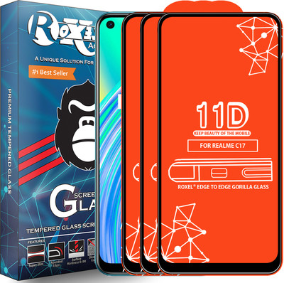 Roxel Edge To Edge Tempered Glass for Realme C17(Pack of 3)