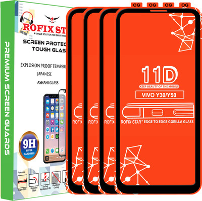 Rofix star Edge To Edge Tempered Glass for VIVO Y50(Pack of 4)