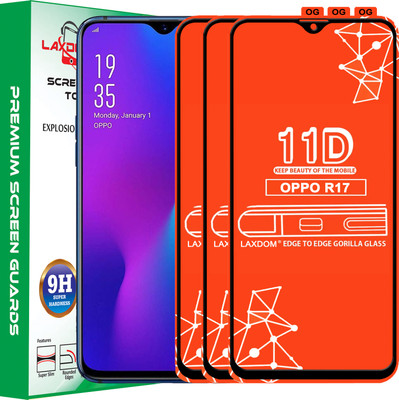 Laxdom Edge To Edge Tempered Glass for OPPO R17(Pack of 3)