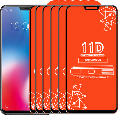 Qyist Edge To Edge Tempered Glass for Vivo V9(Pack of 6)