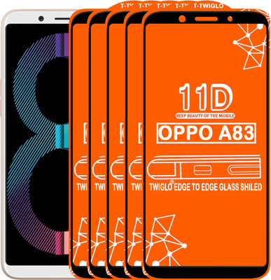 TWIGLO Edge To Edge Tempered Glass for Oppo A83(Pack of 5)