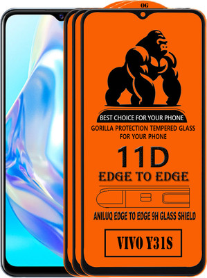 ANILUQ Edge To Edge Tempered Glass for VIVO Y31S(Pack of 3)