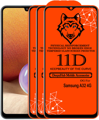 CRodible Edge To Edge Tempered Glass for Samsung Galaxy A32 4G(Pack of 3)