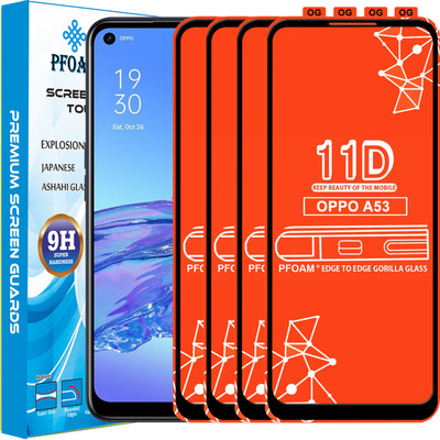 PFOAM Edge To Edge Tempered Glass for OPPO A53(Pack of 4)