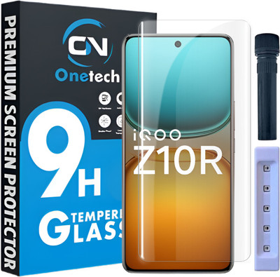 OneTech Edge To Edge Tempered Glass for IQoo Z10R 5G 9H Hardness, UV HD+ Screen Protector(Pack of 1)