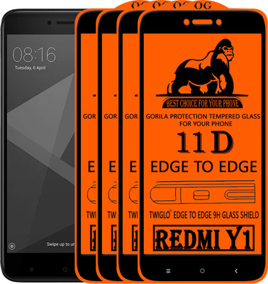 TWIGLO Edge To Edge Tempered Glass for Mi Redmi Y1(Pack of 4)