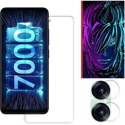 ARBAN Edge To Edge Tempered Glass for Itel P40 Plus 4G Tempered Glass Screen Protector | Anti-Scratch | Edge to Edge Full Coverage | 9H Hardness (1 FRONT SCREEN GUARD + 1 CAMERA LENS PROTECTOR + 1 FREE BACK EMBOSSED SKIN002)(Pack of 1)