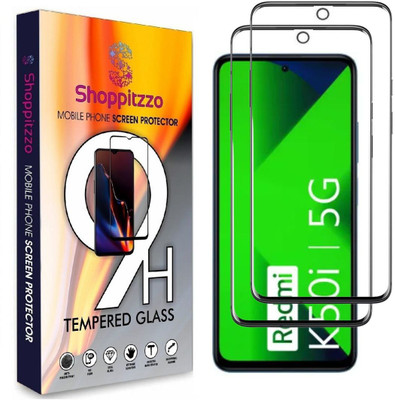 Shoppitzzo Edge To Edge Tempered Glass for REDMI K50i/ REDMI K50i 5G/(Pack of 2)
