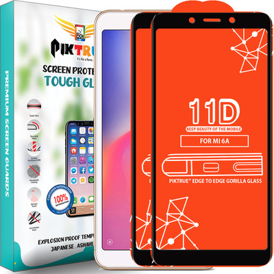 PikTrue Edge To Edge Tempered Glass for Mi Redmi 6A(Pack of 2)