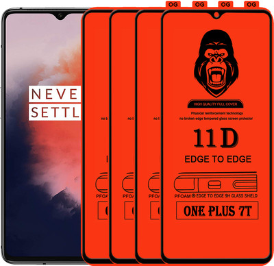 Laxdom Edge To Edge Tempered Glass for ONEPLUS 7T(Pack of 4)