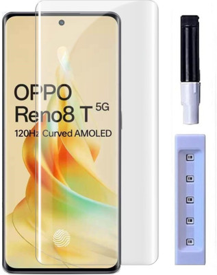 ESD Edge To Edge Tempered Glass for Oppo Reno 8t 5g || Advanced Hd+ Curved Uv Tempered Glass Screen Protector Designed For || Full Screen Coverage With Easy Installation Kit.(Pack of 1)
