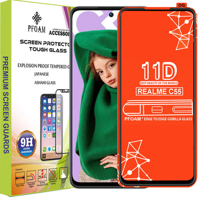 PFOAM Edge To Edge Tempered Glass for REALME C55(Pack of 1)
