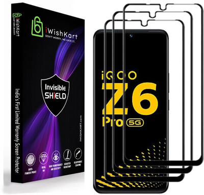 iWishKart Edge To Edge Tempered Glass for IQOO Z6 Pro 5G(Pack of 3)