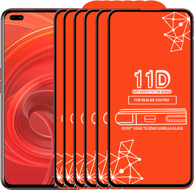 Qyist Edge To Edge Tempered Glass for Realme X50 Pro(Pack of 6)