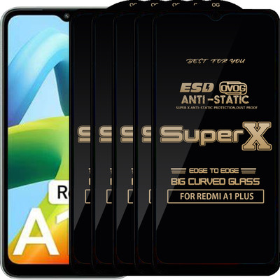Roxel Edge To Edge Tempered Glass for REDMI A1 PIUS(Pack of 5)