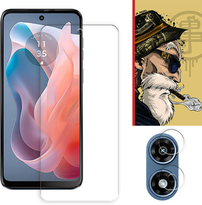 SOMTONE Edge To Edge Tempered Glass for Motorola Moto G Play (2024) 4G Tempered Glass Screen Protector | Anti-Scratch | Edge to Edge Full Coverage | 9H Hardness ( 1 FRONT SCREEN GUARD + 1 CAMERA LENS PROTECTOR + 1 FREE BACK EMBOSSED SKIN001 )(Pack of 1)