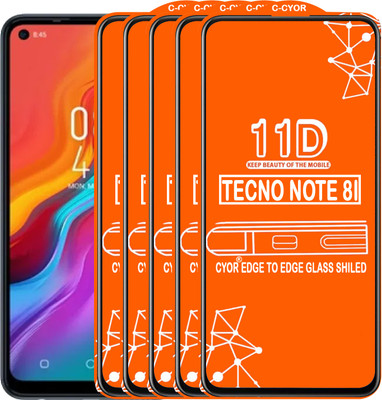 CYOR Edge To Edge Tempered Glass for TECNO NOTE 8I(Pack of 5)