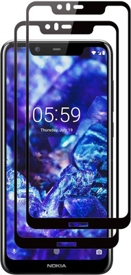 NaturalBuy Edge To Edge Tempered Glass for Nokia 5.1 Plus / X5 -9H -11D-11D(Pack of 2)