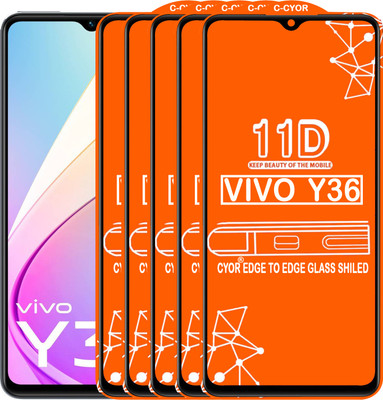 CYOR Edge To Edge Tempered Glass for VIVO Y36(Pack of 5)