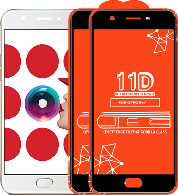 Qyist Edge To Edge Tempered Glass for Oppo A57(Pack of 2)