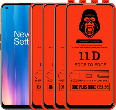 Laxdom Edge To Edge Tempered Glass for ONEPLUS NORD CE2 5G(Pack of 4)