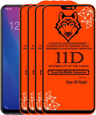 DeepzHub Edge To Edge Tempered Glass for Vivo V9 Youth(Pack of 4)
