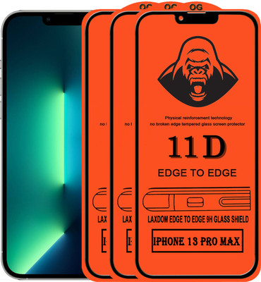 Laxdom Edge To Edge Tempered Glass for APPLE IPHONE 13 PRO MAX(Pack of 3)