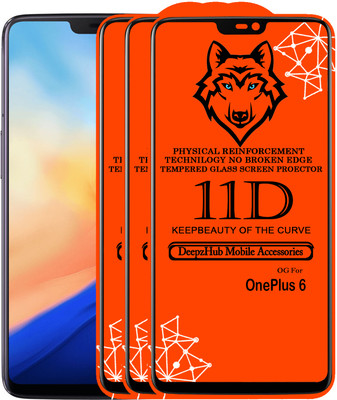 DeepzHub Edge To Edge Tempered Glass for OnePlus 6(Pack of 3)