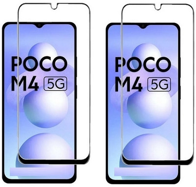 Cover Alive Edge To Edge Tempered Glass for Poco m4 5G(Pack of 2)