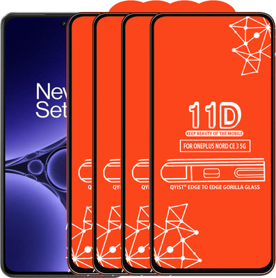 Qyist Edge To Edge Tempered Glass for Oneplus Nord Ce 3 5G(Pack of 4)