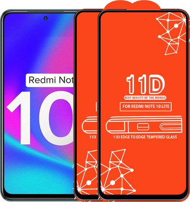 Qyist Edge To Edge Tempered Glass for Redmi Note 10 Lite(Pack of 2)