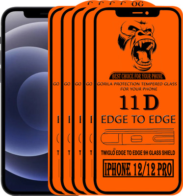 TWIGLO Edge To Edge Tempered Glass for IPHONE 12(Pack of 5)