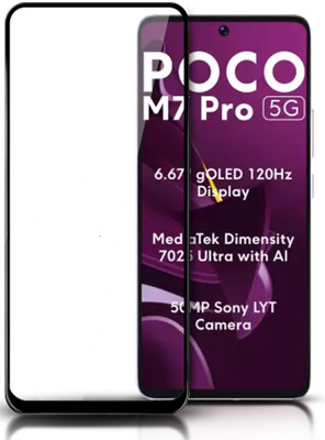 HUPSHY Edge To Edge Tempered Glass for POCO M7 Pro 5G(Pack of 1)