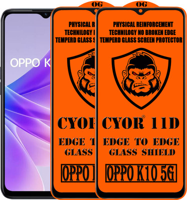 CYOR Edge To Edge Tempered Glass for OPPO K10 5G(Pack of 2)